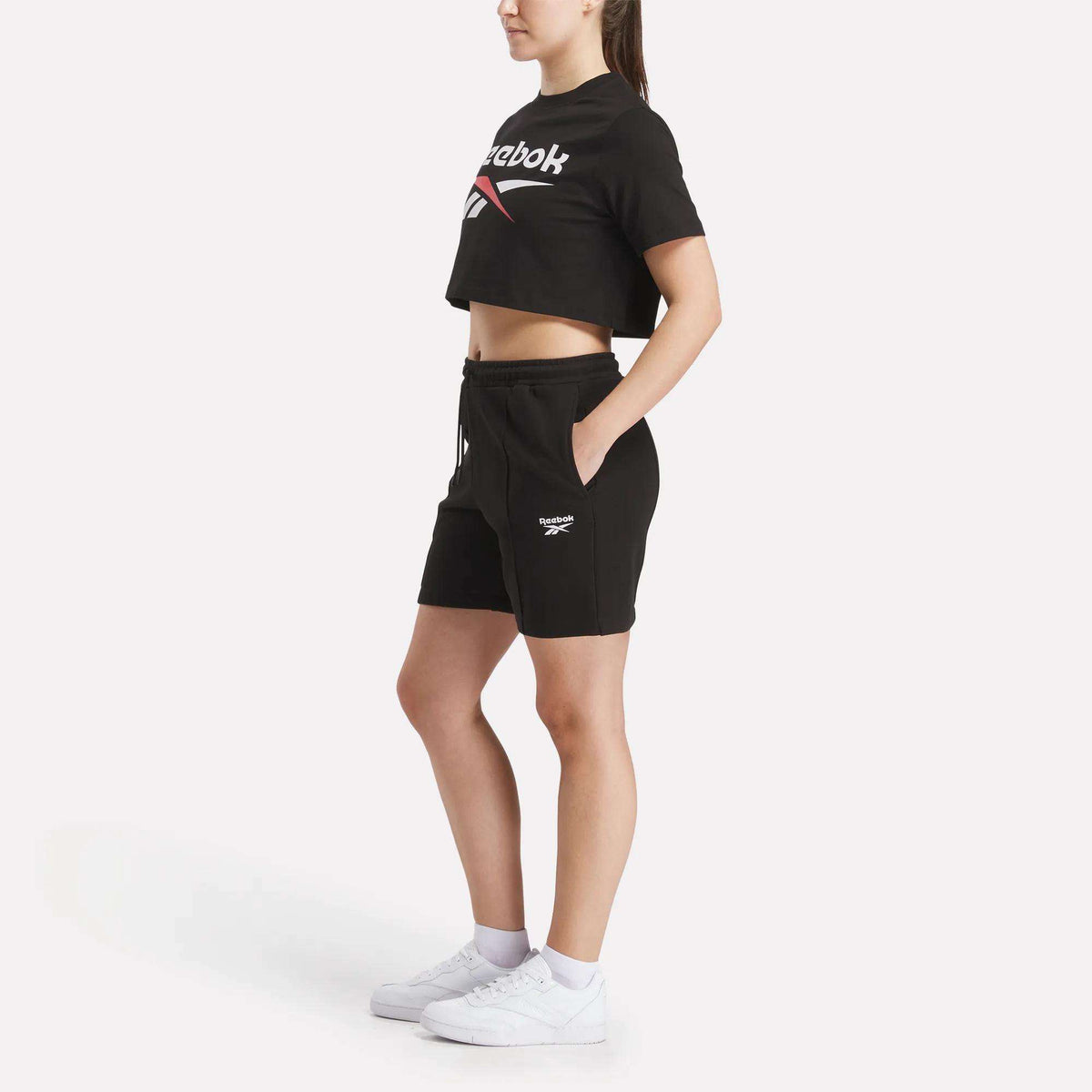 Women's Two-Color Logo Crew Cropped Short Sleeve Tee - Image 2