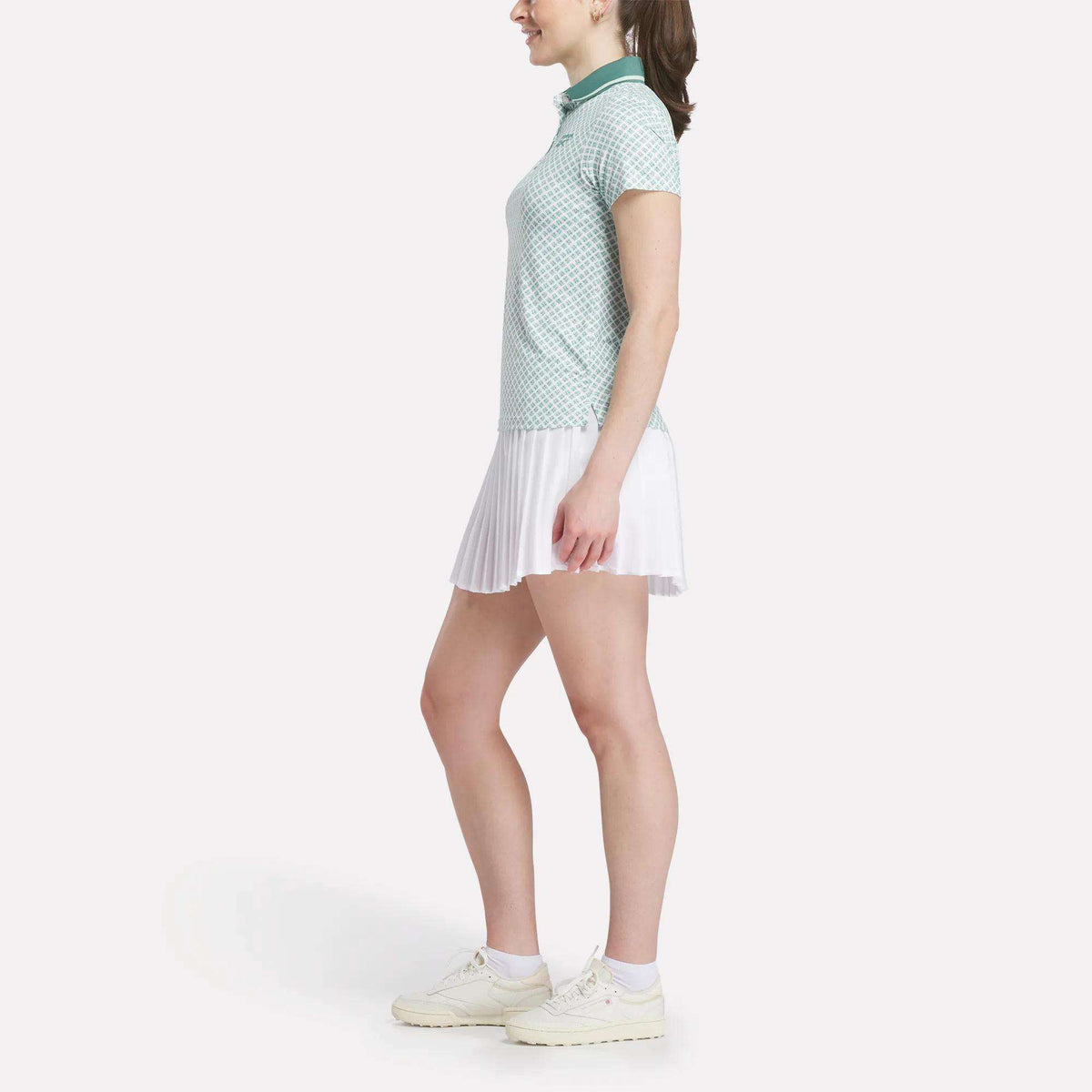 Women's Foulard Print Sleeveless Polo Shirt - Image 3
