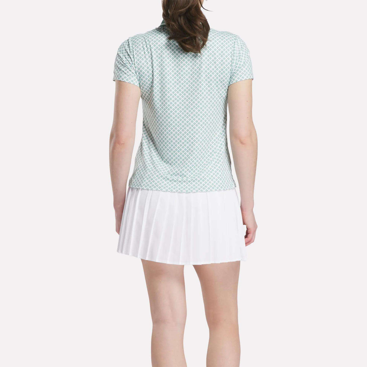 Women's Foulard Print Sleeveless Polo Shirt - Image 4
